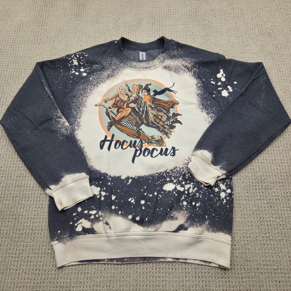 Hocus Pocus Bleach Tie‎ Dye Sweater Sweatshirt Sanderson Sisters Womens Small